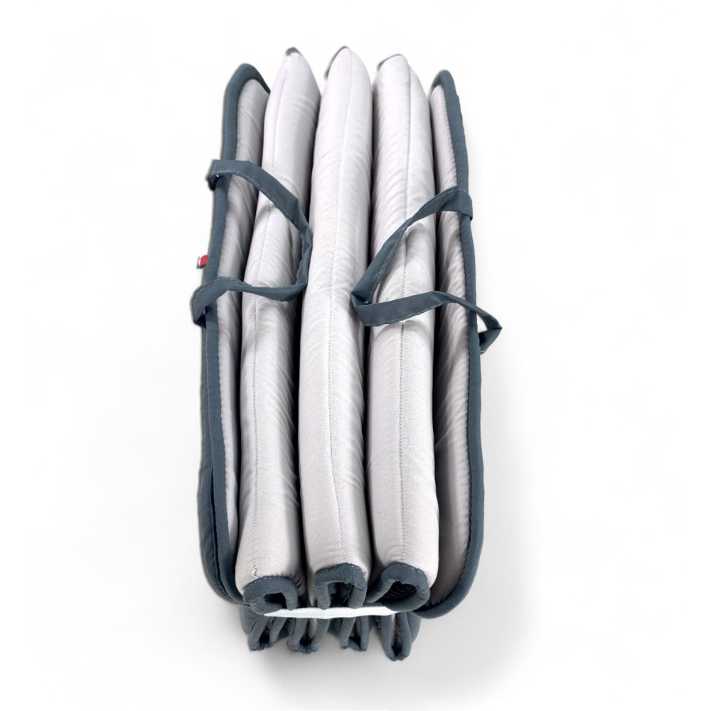 Matelas pliant pour lit de plage, transat, piscine, double face 52x200 et 2cm d’épaisseur, avec poignées, gris foncé et gris cla