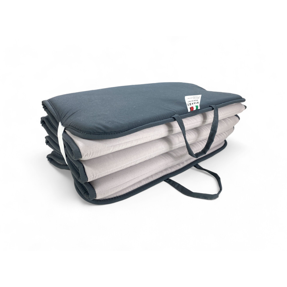 Colchón Plegable para Cama de Playa, Tumbona, Piscina, Doble Cara 52x200 y 2cm de grosor, con asas, Gris Oscuro y Claro