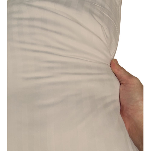 Doppellaken-Set aus Mikrofaser, taubengrau, gestreifter Satin, ohne Bügeleisen, 2 Quadrate