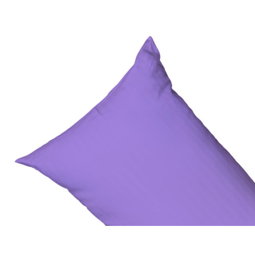 Ensemble de draps doubles en microfibre, lilas, satiné rayé, sans repassage, 2 carrés