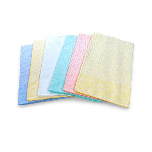 Set of 6 large bath towels, Venere model, Jacquard, pure cotton, assorted colors, Made in Italy