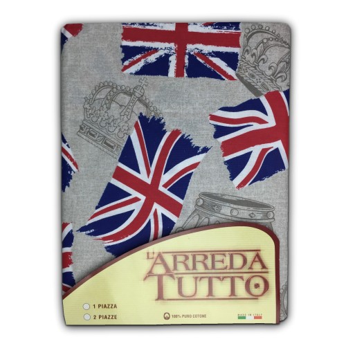 TELO ARREDO COPRITUTTO GRAN FOULARD COPRILETTO COPRIDIVANO  TESSUTO BANDIERA INGLESE LONDRA