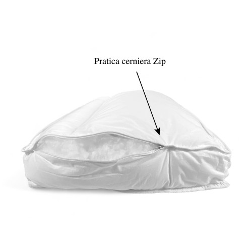 DuoSupport Pillow with Double Padding, Soft and Hard Bed Pillow, Innovative BiComfort Pillow in Polyester and Cotton