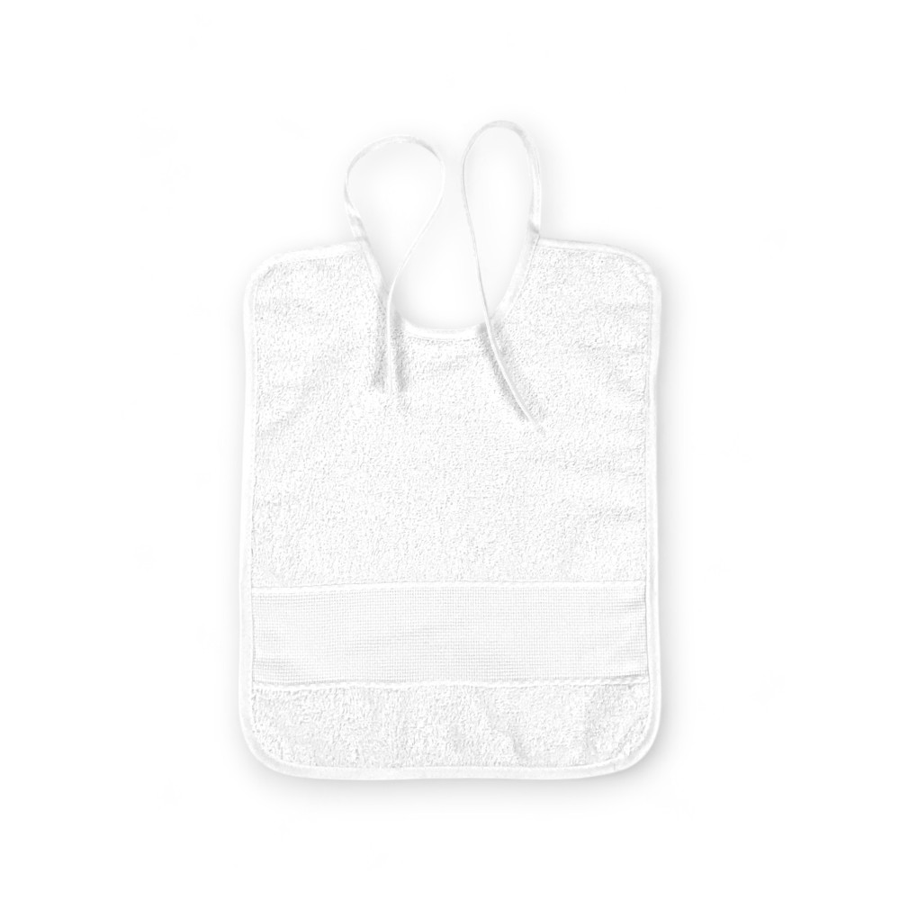 Set of 6 White Pure Cotton Bibs with Laces, Aida Canvas for Embroidery, Double Face 25x35 cm, High Resistance, Made in Italy