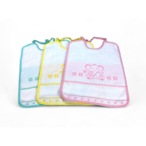 SET BAVETTES de FILLE COQUELICOT © cm. 24x30 gag avec élastique et toile AÏDA