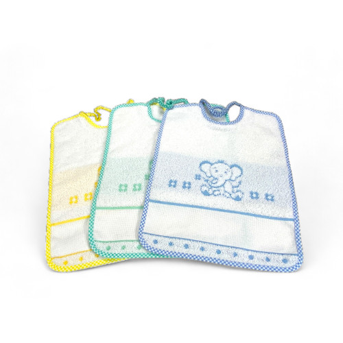 POPPY © MALE BABY BIB SET cm. 24x30 gag with elastic band and AIDA canvas