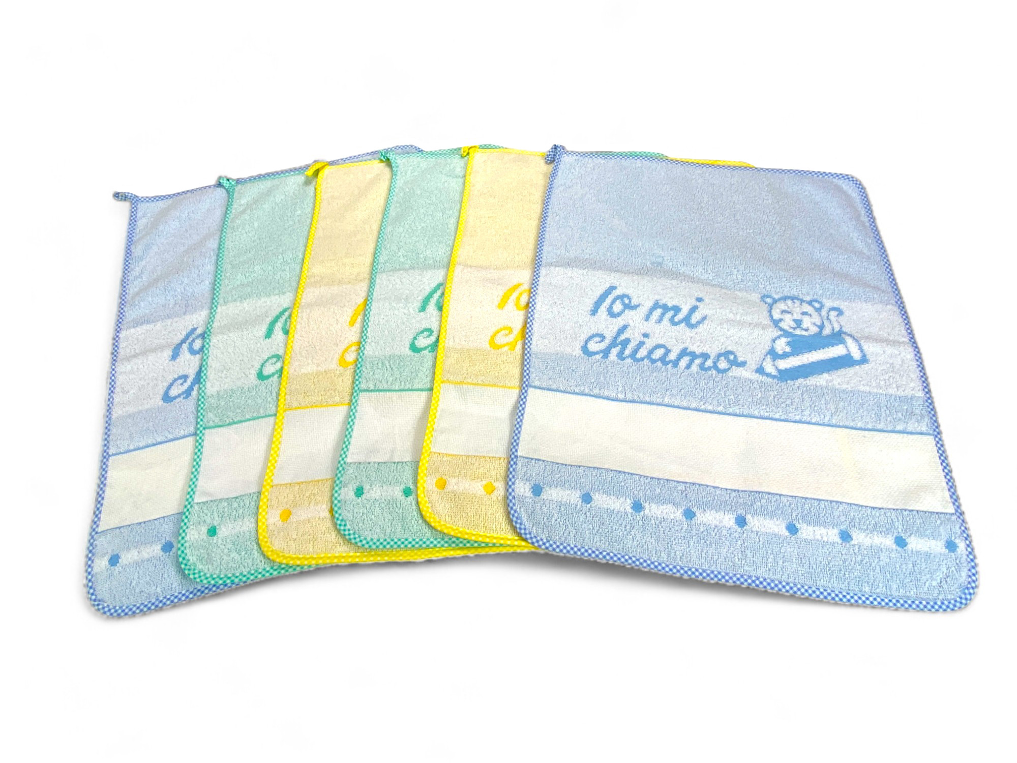 Set 3 Asciugamani Asilo Bambino POPPY - 40x55 Cm Cotone Puro Con Tela AIDA Per Ricamo | Kit Asilo Bimbo