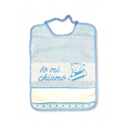 100% Cotton Kindergarten Bibs with AIDA Canvas to Embroider, 25x34 cm, Customizable Bibs Set "Io Mi Chiamo", Made in Italy