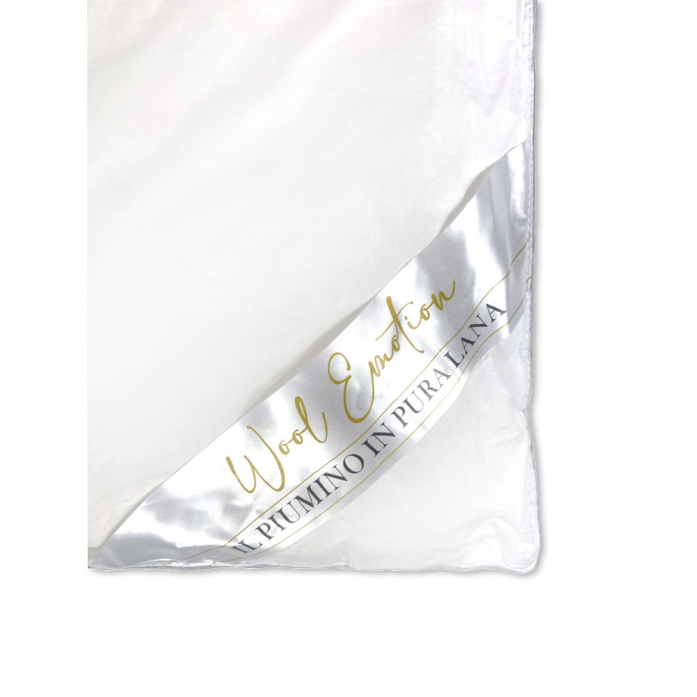 Winter Down Jacket in 100% Natural Pure Wool, Wool Emotion, Soft White Cotton Cover, Silver Profile, 500gsm