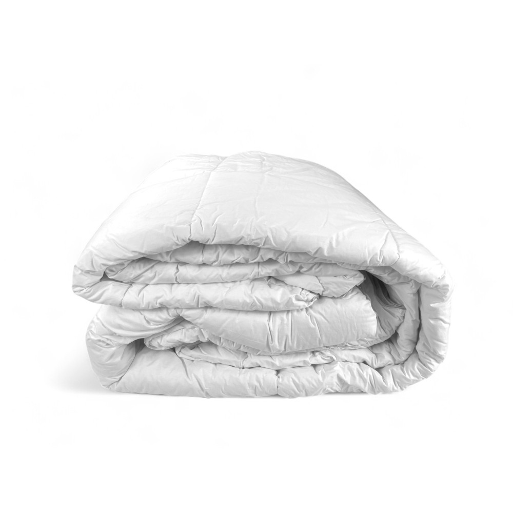 Plumífero de invierno en pura lana 100% natural, Wool Emotion, funda de algodón blanco suave, perfil plateado, 500 g/m²