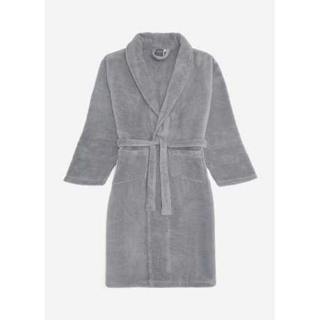 Grey hoodless shawl terry...