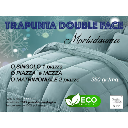 TRAPUNTA BX piumone TINTA UNITA BORDEAUX - ARANCIO double face INVERNALE 350 GR. CON FEDERA ARREDO