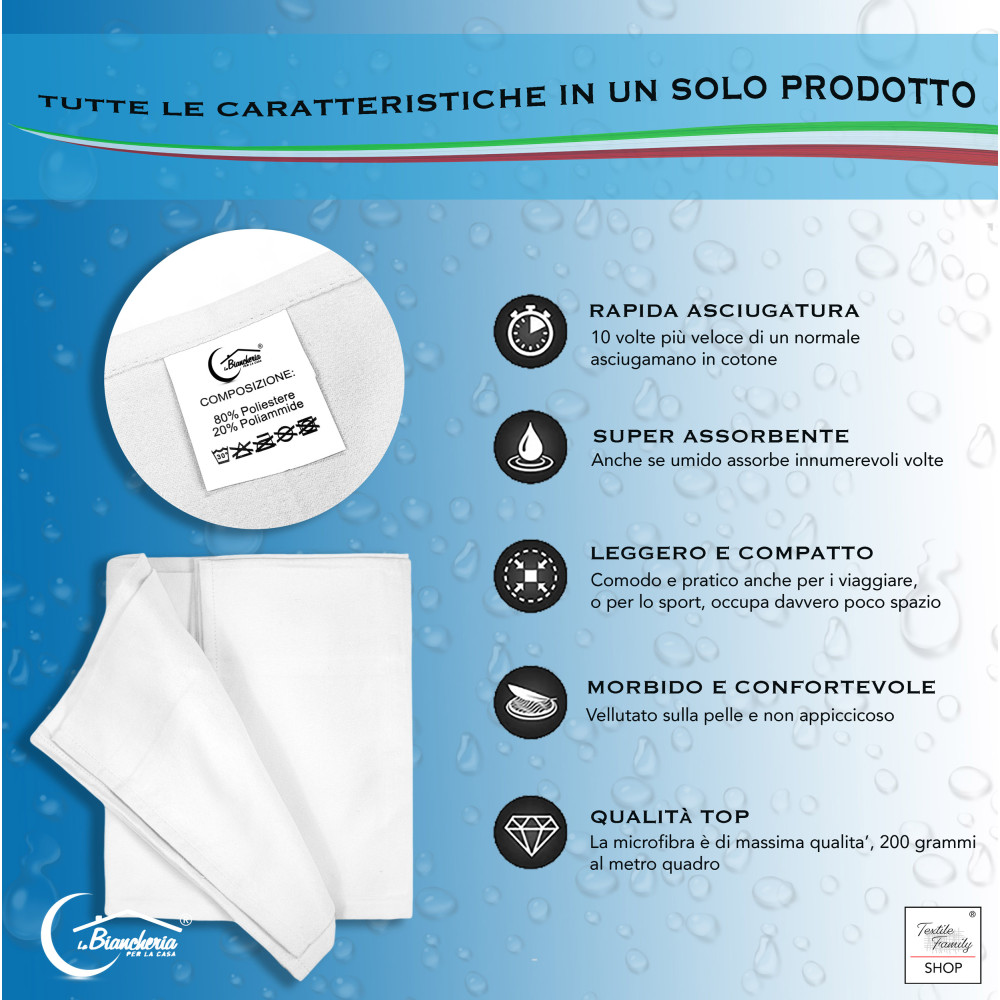 Asciugamano Microfibra 95x145 cm, Telo Ultra Assorbente e Leggero, Asciugatura Rapida per Casa, Palestra e Viaggi