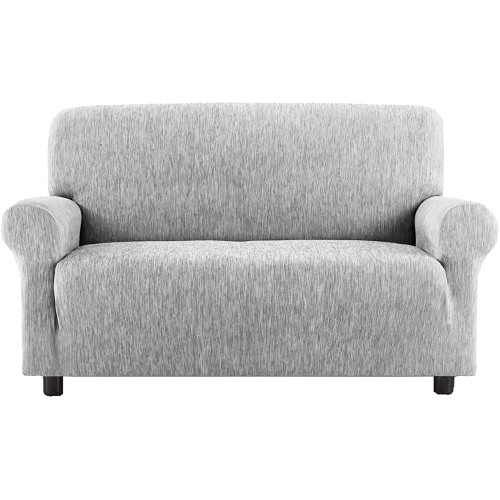 New York Grey Melange Stretch Sofa Cover, Scratch Resistant, for Sofas with Armrests, Universal Sofa Cover, Made in Italy