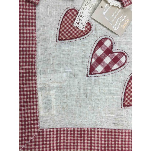 MANTEL TIROLESA MAGGIE MANTEL DE MESA CORAZÓN ROJO CON SERVILLETERO