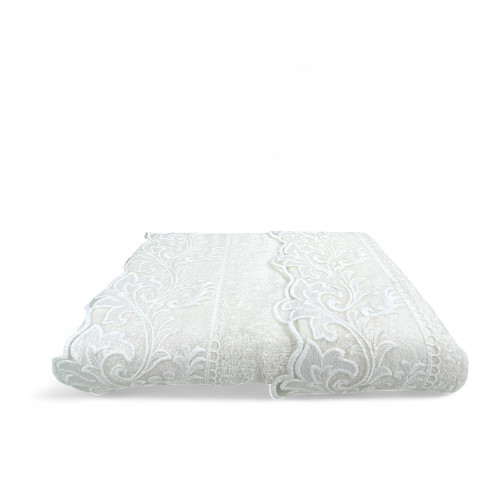 Towel Set 1+1 Macramé Lace Tuscan Cream, Pure Cotton, Made in Italy, Gift Idea, Elegant Box