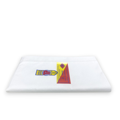 Tb Poirino twisted cotton top sheet, embroidered rimstitch, thick fabric - 3 sizes - made in italy