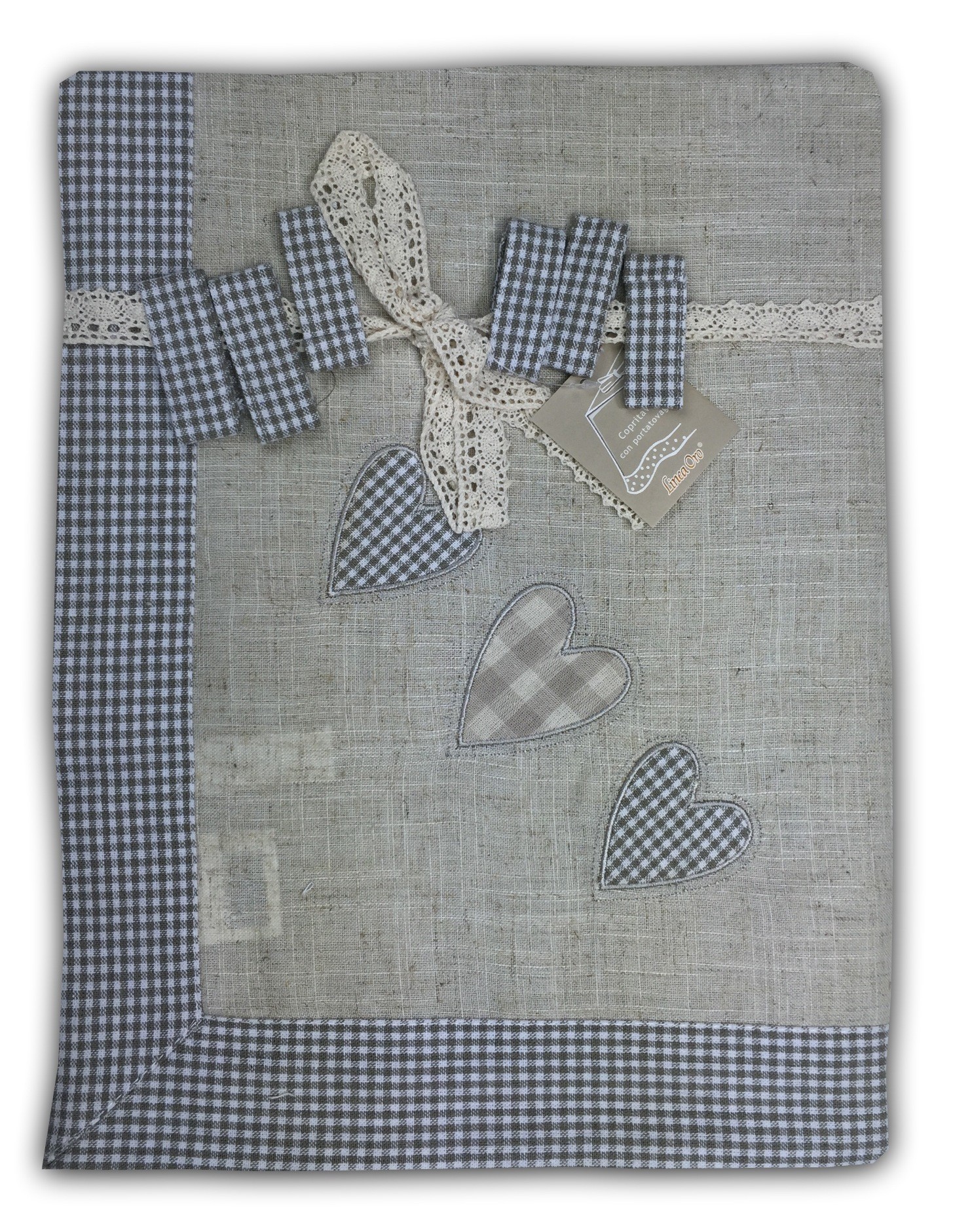 Centrotavola Cuore Pois 90x90cm - Policotone, Design Elegante, Beige E Altri Colori - Foto 3