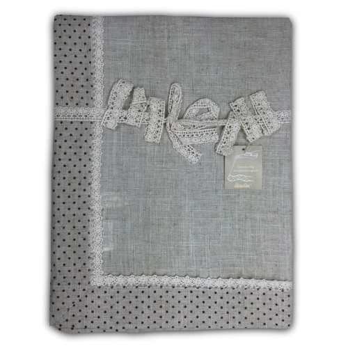 TOVAGLIA COPRITAVOLO TIROLESE MOLLY POIS ROSSO CON PORTATOVAGLIOLI