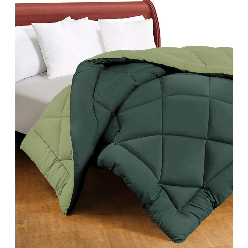 Caldo edredón nórdico doble cara verde 300 gr/m² - Edredón nórdico de invierno cálido y suave 250x250 cm