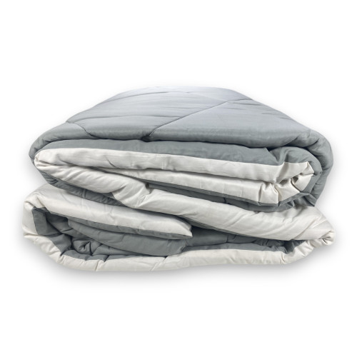 Couette double face Caldo gris 300 gr/m² - Couette d’hiver chaude et résistante 250x250 cm