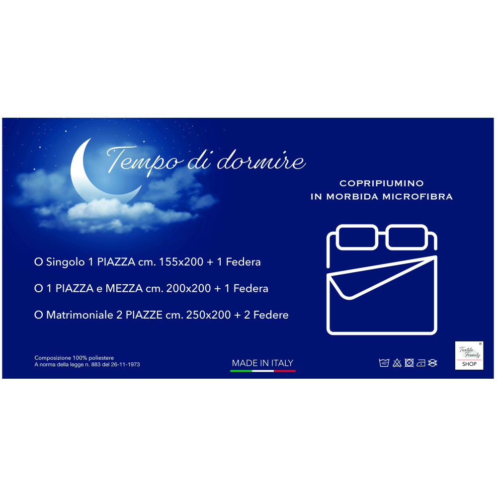 Bettbezug Blue Stripe aus weicher Mikrofaser | Angelhand | Maschinenwaschbar | Hergestellt in Italien