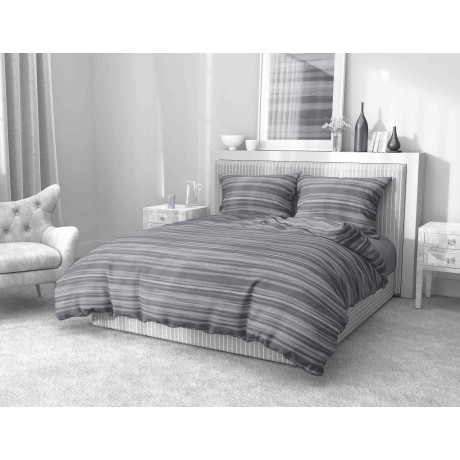Stripe grey duvet cover in...