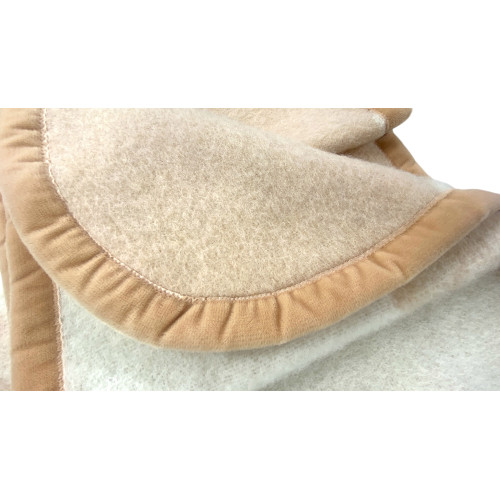 Flower Blanket in 100% Pure Soft and Warm Wool with Velvet Border - Comfort and Elegance, Classic Design - Made in Italy