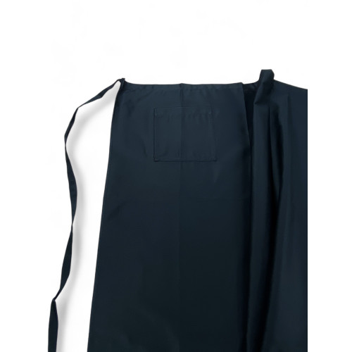 Tablier long de barman noir avec poche, tissu de forage en polyester, résistant, fabriqué en Italie