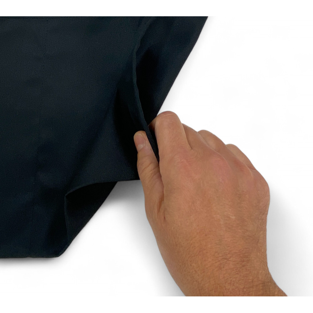 Delantal de Cocina Negro con Peto y 2 Bolsillos Alfio, Tejido Drill Algodón-Poliéster, Resistente, Made in Italy