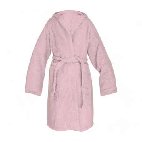 Light Pink Hi Tech Cotton Terry Bathrobe for Boy with Hood, 400 gr/sqm, Tex Family, Made in Italy
