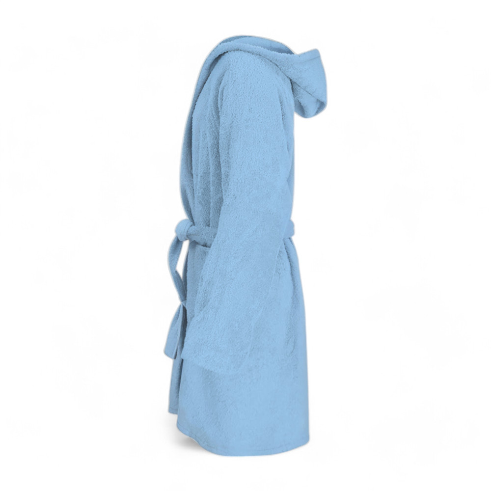 Accappatoio Azzurro Hi Tech in Spugna di Cotone per Bambino con Cappuccio, 400 gr/mq, Tex Family, Made in Italy