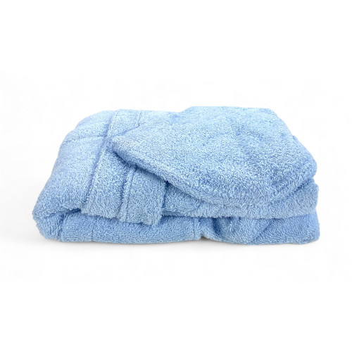 Light Blue Hi Tech Cotton Terry Bathrobe for Boy with Hood, 400 gr/sqm, Tex Family, Made in Italy