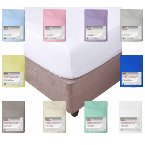 FEUILLE AVEC COINS EN FLANELLE TOURTERELLE GRISE Fior di Flanelle © TOUTES TAILLES