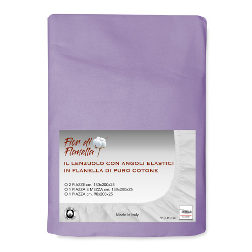 FLANNEL FITTED SHEET FLANNEL PURPLE © LILAC ALL SIZES