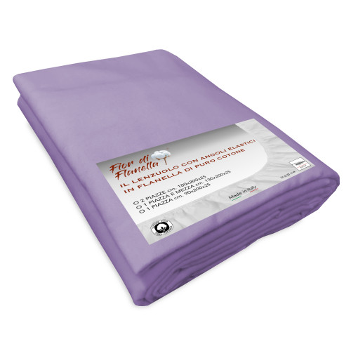 FLANNEL FITTED SHEET FLANNEL PURPLE © LILAC ALL SIZES