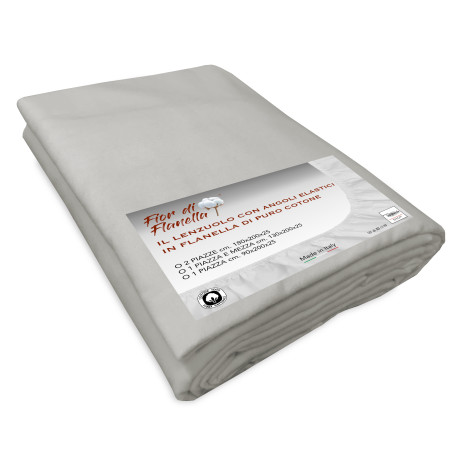 FLANNEL FITTED SHEET Grey...