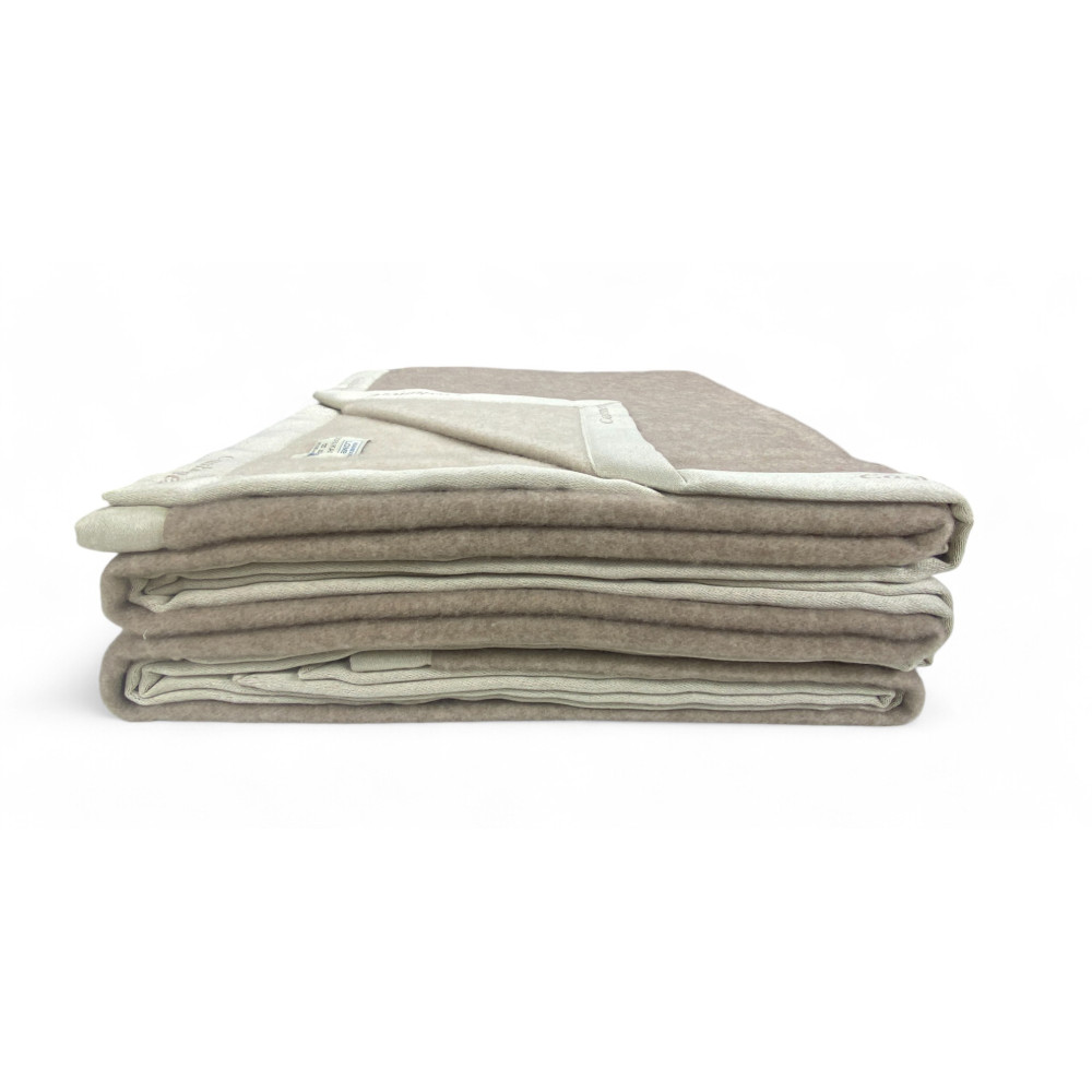 Couverture en pur cachemire peigné fabriquée en Italie - douceur et confort thermique, modèle bicolore beige gris