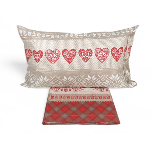 COMPLETO lenzuolo TIROLESE dis. Mezzenile in puro cotone Made in Italy