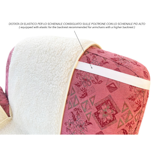 Funda de sillón en pura lana merino hecha a mano Made in Italy, con bolsillos laterales y elástico, regalo perfecto para abuelos