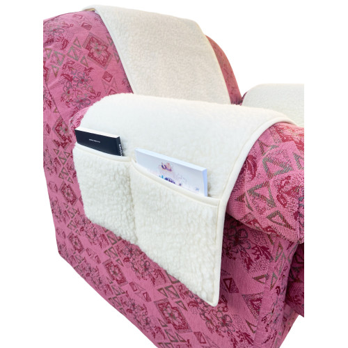 Funda de sillón en pura lana merino hecha a mano Made in Italy, con bolsillos laterales y elástico, regalo perfecto para abuelos