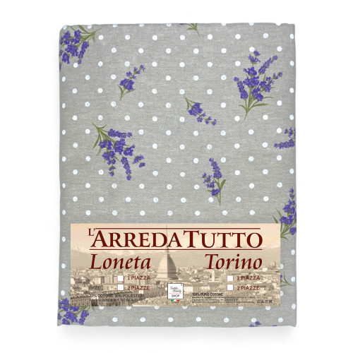 Tapicería de algodón lavanda provenzal - Mono de tela Dory, Funda de sofá, Colcha, Made in Italy, resistente al lavado