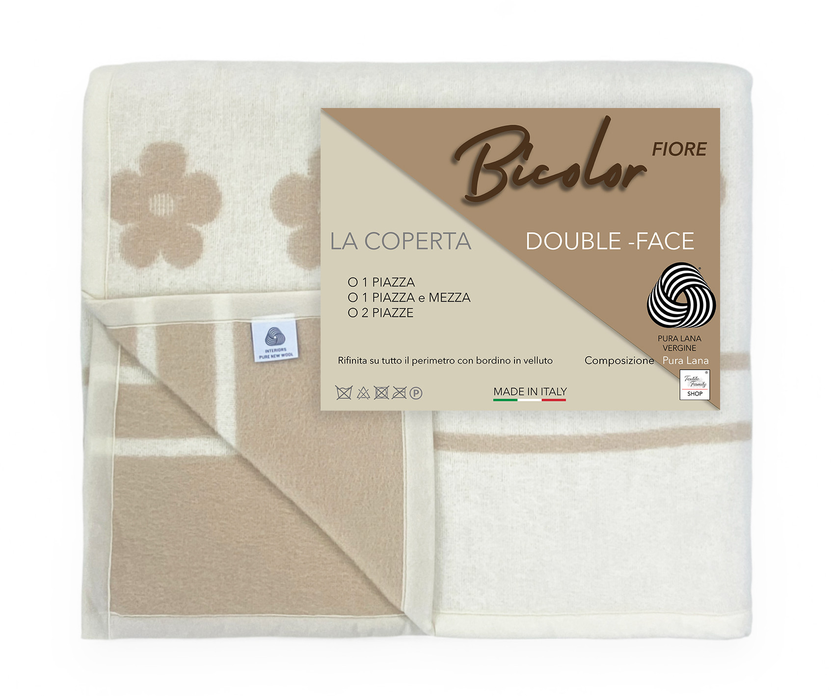 Coperta In Lana Bicolor Grigio Melange 180x210 Cm - Pura Lana Vergine, Morbida E Calda