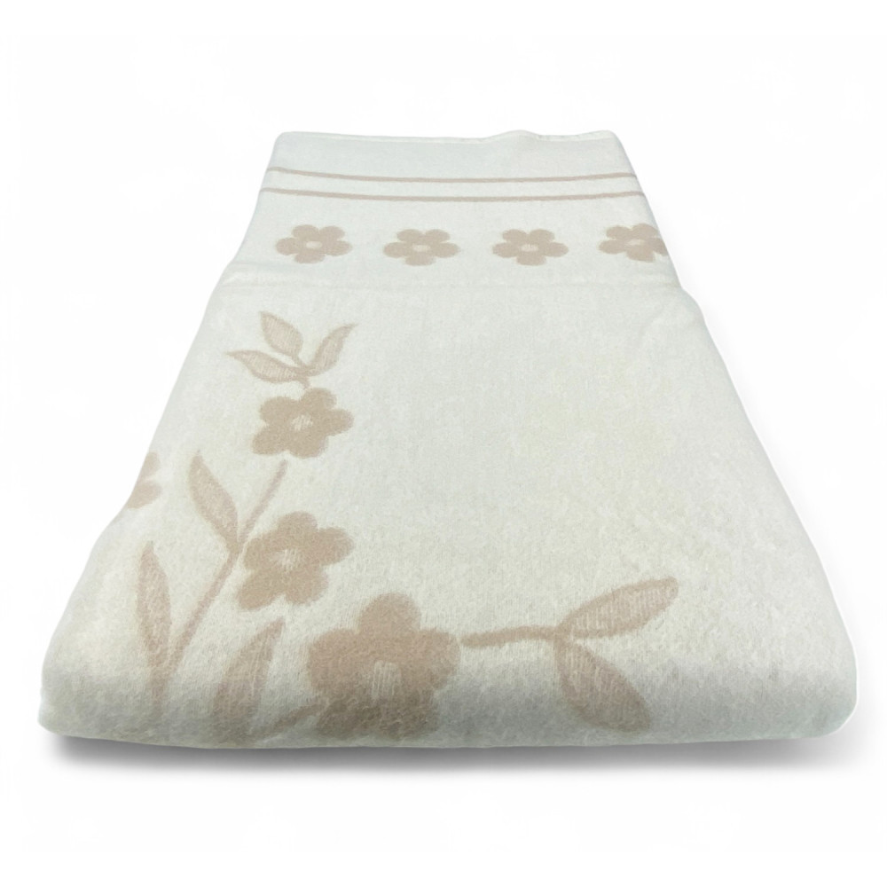 Zweifarbige Fiore-Decke aus reiner Markenschurwolle, doppelseitig, hell/dunkel Haselnuss, Made in Italy