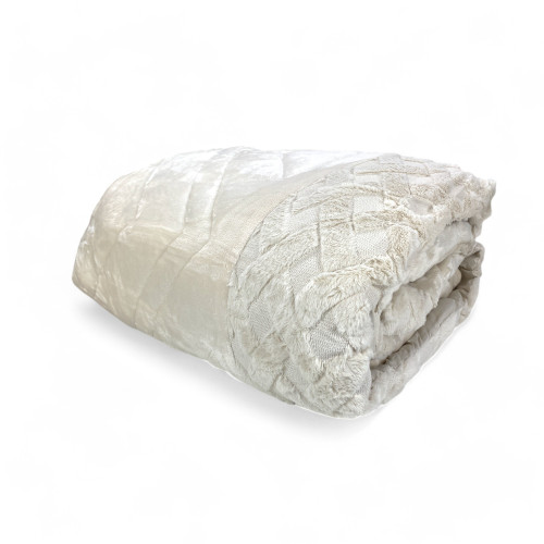 Double Quilt Fausse Fourrure 260x260cm Dubaï, Couette d’hiver effet plume, Rembourrage 300 g/m², Effet velours
