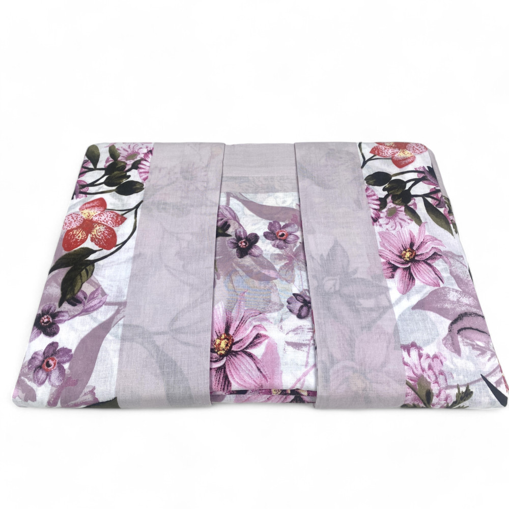 Maxi parure de lit double en pur coton - Design floral « Giorgia Rosa » couleur rose