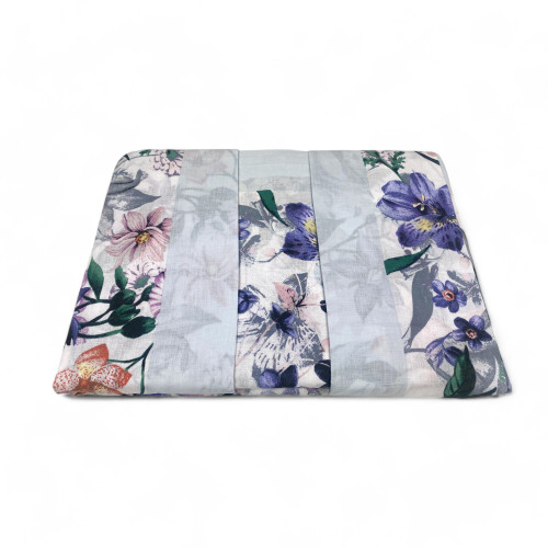 MAXI Pure Cotton Double Bed Set - Floral Design "Giorgia Azzurro" Color Light Blue