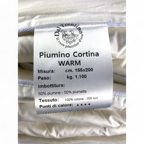 Piumino d’Oca Trentino, Piumone Invernale, 100% Piuma d’Oca Naturale, Imbottitura 360 g/mq, Certificato OEKO-TEX
