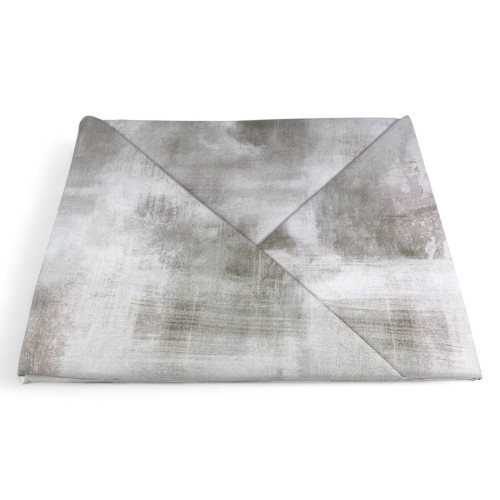 Beige Sleep Time Cotton Duvet Cover, Made in Italy, Abstract Design, Non-slip Flap, Machine Washable