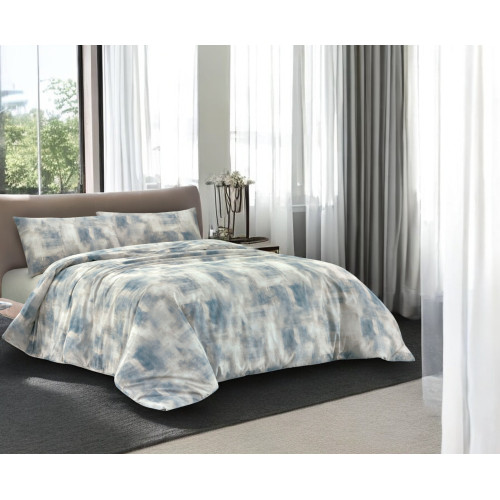 Housse de couette en coton Ice Grey Sleep Time, fabriquée en Italie, abstraite, rabat antidérapante, lavable en machine